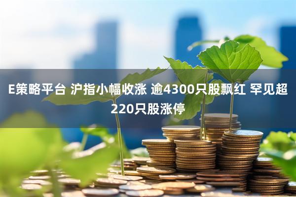 E策略平台 沪指小幅收涨 逾4300只股飘红 罕见超220只股涨停